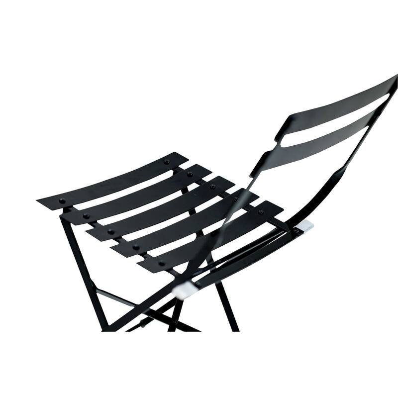 Folding Outdoor Patio Chair Set - 32" - Set of 2 - Black