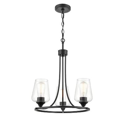 Millennium Lighting Ashford 3 Light Chandelier in Multiple Finishes with Clear Glass Shades