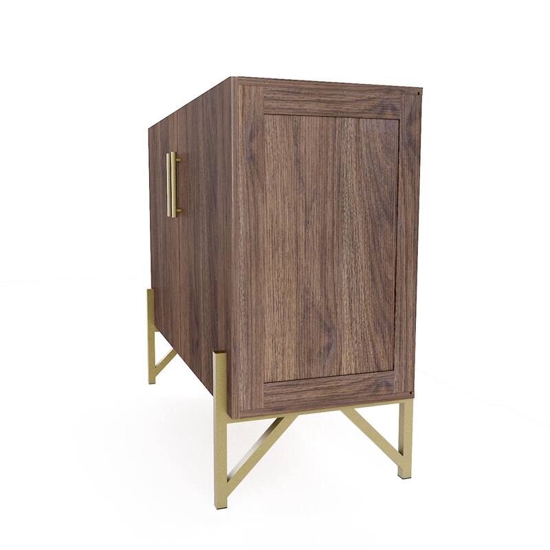 Furnigance Mid Century Side Board, Credenza with Walnut Finishing - W39"xL17.71"xH33.46"