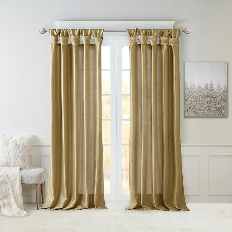 Tab Lined Window Curtain Panel 50x95"