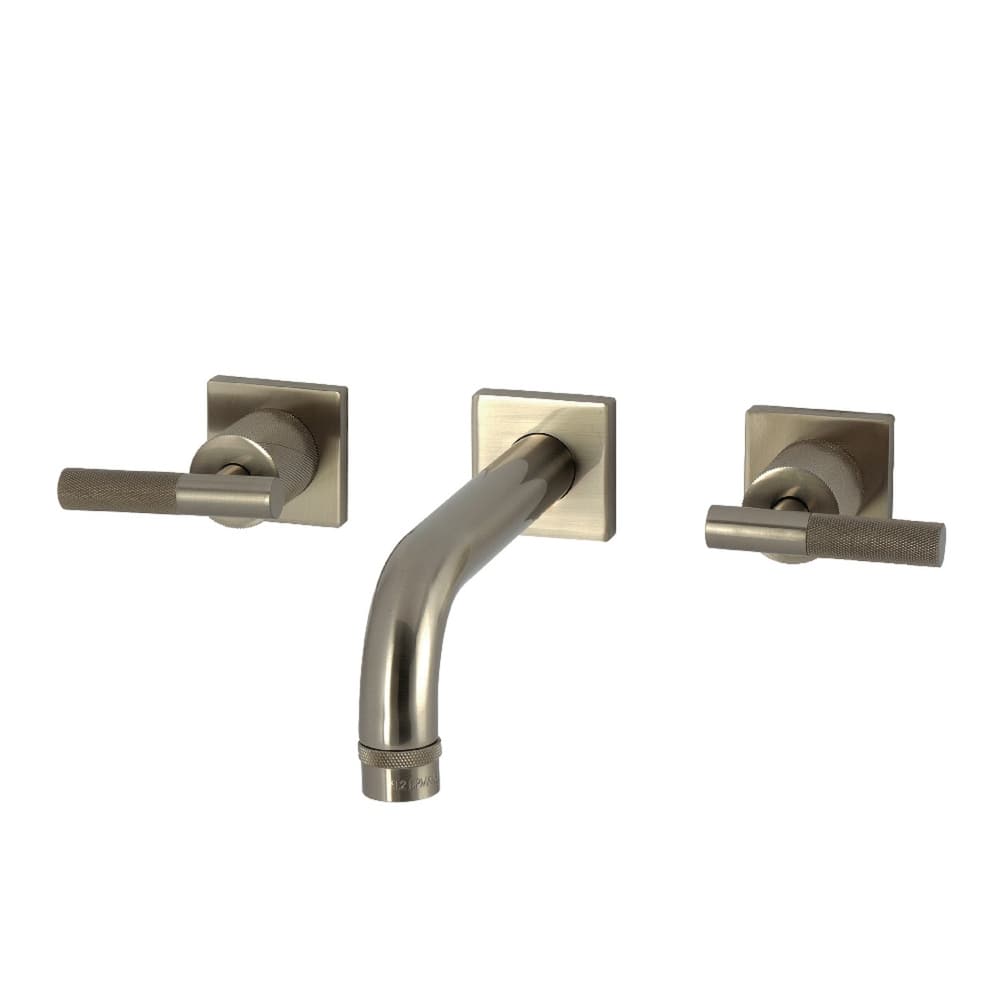 Kingston Brass Convergent Double-Handle Wall Mount Bathroom Faucet with Knurled Handle