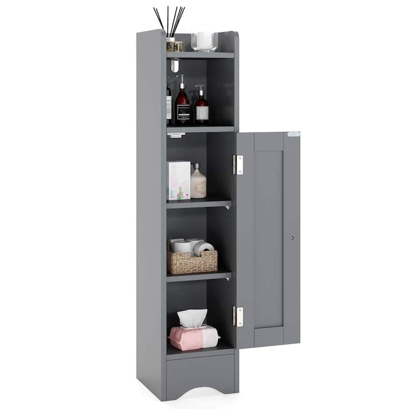 Costway Bathroom Storage Cabinet with Door Toilet Paper Holder Stand - See Details
