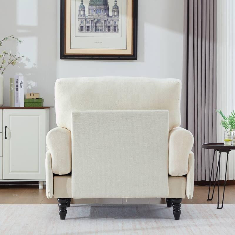 Modern Minimalist Chenille Fabric Chaise Lounge Recliner Single Sofa Living Room Bedroom