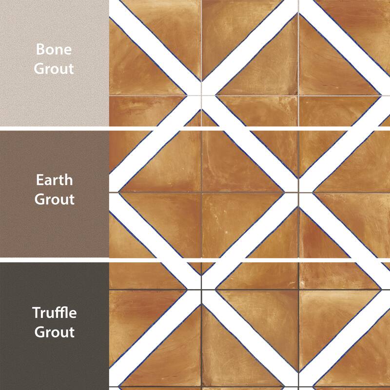 Merola Tile Sentier des Ocres Treillis Blue 7-7/8" x 7-7/8" Porcelain Floor and Wall Tile