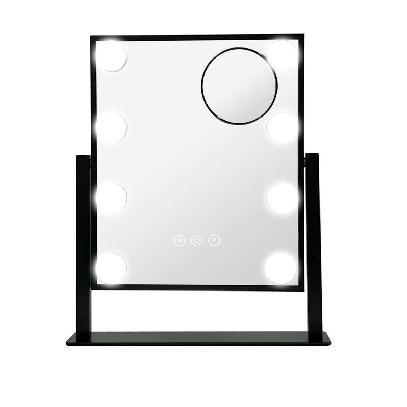 Tabletop Lighted Makeup Vanity Mirror, Hollywood Mirror w/ Detachable