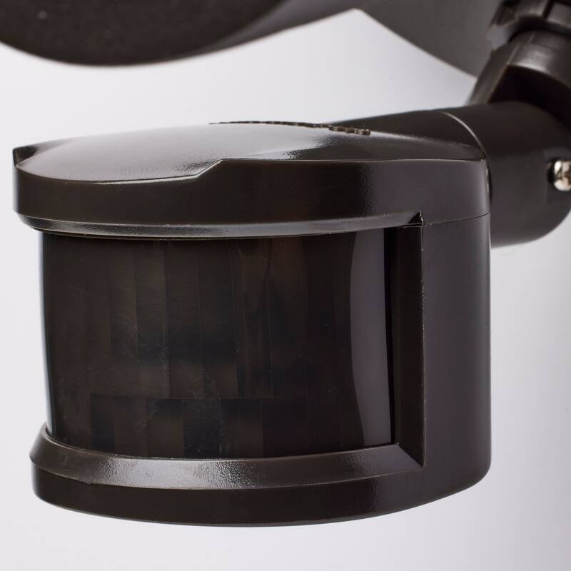 LED Security Light Dual Head With Motion Sensor Bronze Finish 4000K