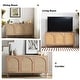 preview thumbnail 32 of 35, Ulysses Farmhouse 56"W Storage 3-Door Rattan Sideboard with Adjustable Shelves by HULALA HOME