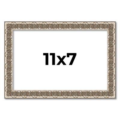 11x7 Frame Silver Versailles Ornate Solid Wood Picture Frame | 1 Inch