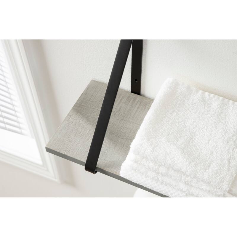 Kate and Laurel Soloman Wood 2 Piece Shelves with Metal Brackets