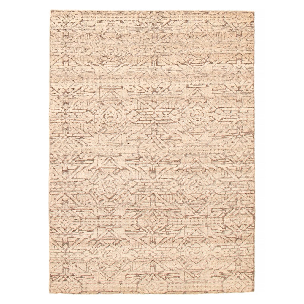 ECARPETGALLERY Hand-knotted Tangier Beige Wool Rug - 5'3 x 7'10