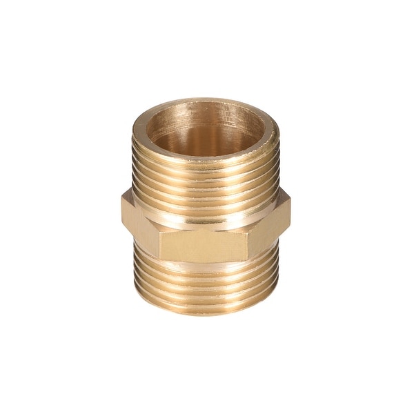 Brass Pipe Fitting,Hex Nipple, 3/4" x 3/4" G Male Thread Pipe Brass Fitting - 3/4" G Male