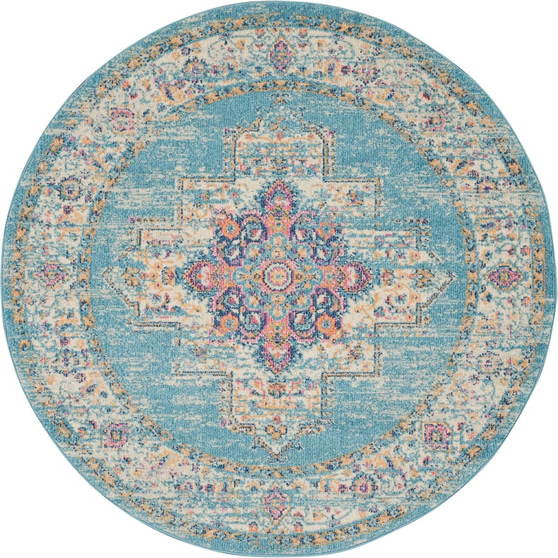 Porch & Den Dobbin Vintage Persian Medallion Farmhouse Area Rug