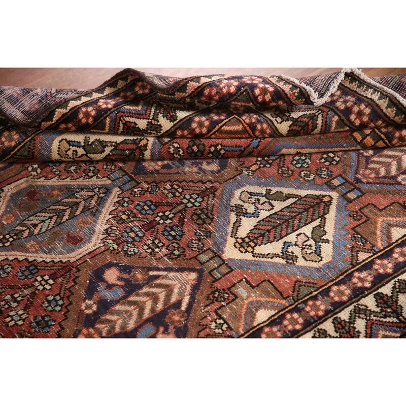 Bakhtiari Persian Vintage Area Rug Handmade Wool Carpet - 4'10"x 9'10"