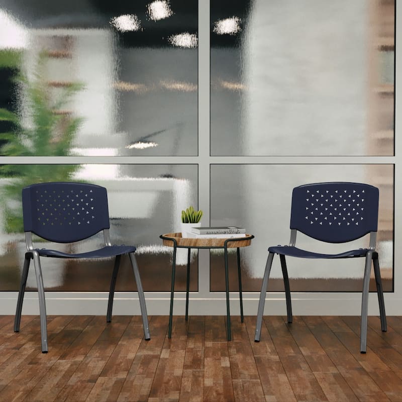 880 lb. Capacity Plastic Stack Chair with Powder Coated Frame