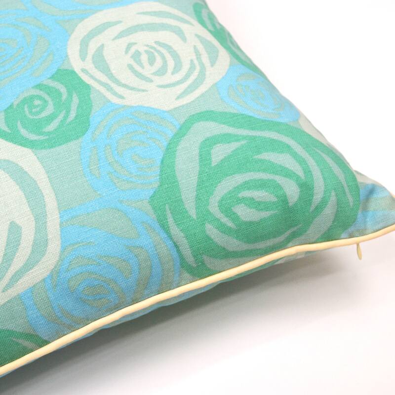 Jiti Outdoor Waterproof Sunbrella Coastal Abstract Floral Patterned Square Throw Pillows Cushions for Pool Patio Chair 20 x 20