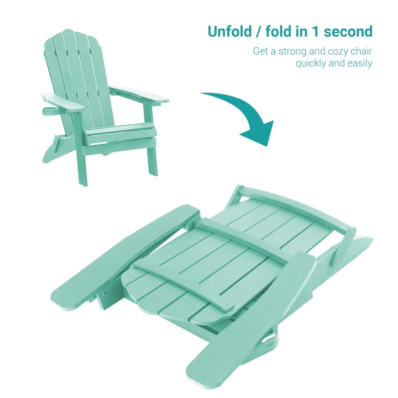 Bonosuki Set of 4 Folding Adirondack Chair Patio Fire Pit Chair