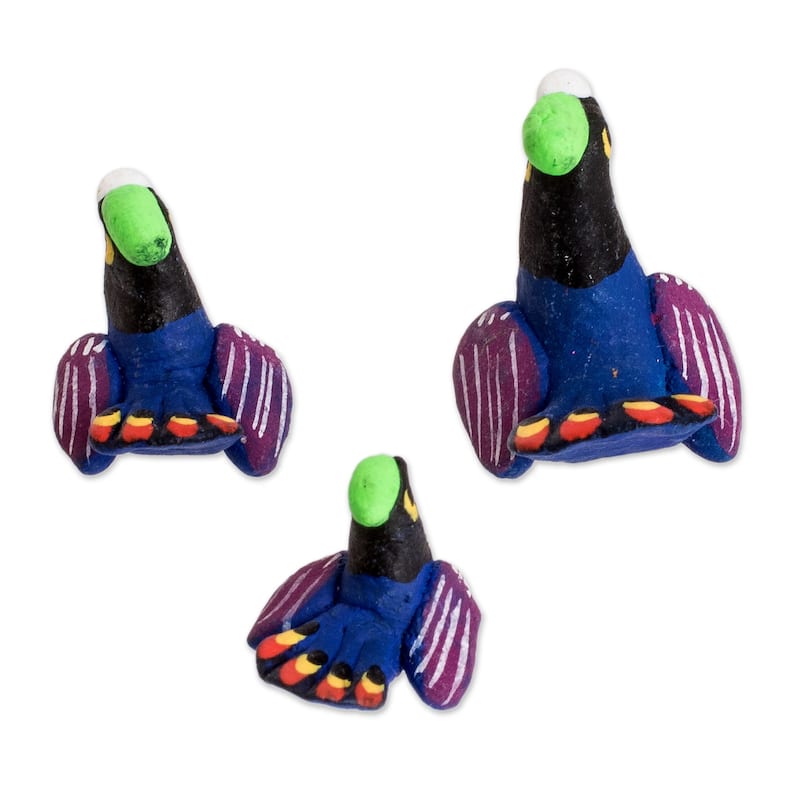 Novica Handmade Turkey Family Ceramic Figurines (Set Of 3)