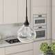 preview thumbnail 16 of 19, Ida Pendant Matte Black and Clear Glass