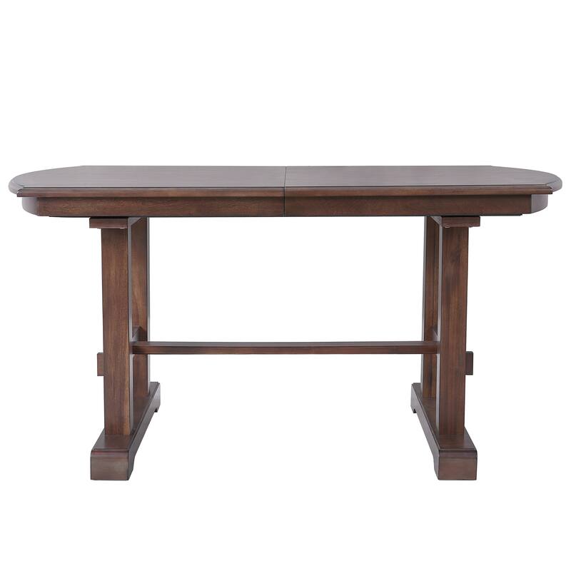 78" Wood Extendable Dining Table with Removable Leaf for 4-8