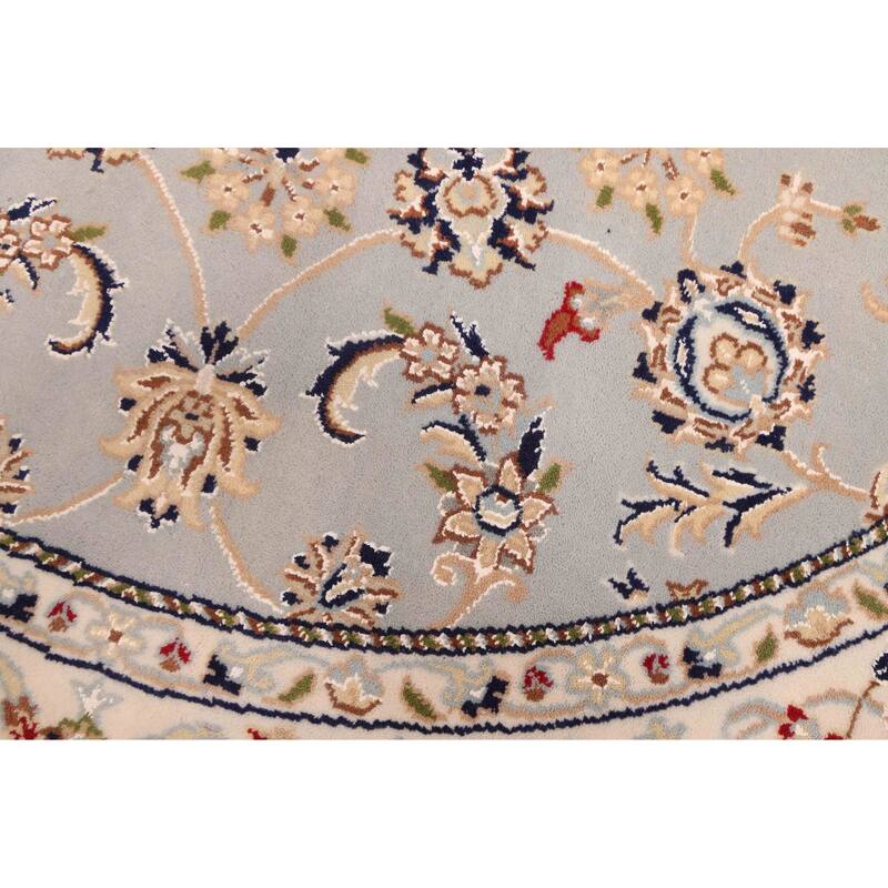 ECARPETGALLERY Hand-knotted Nain Grey Silk, Wool Rug - 5'2 x 5'2