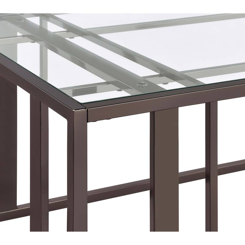 Adri Rectangular Glass Top Metal Frame Coffee Table