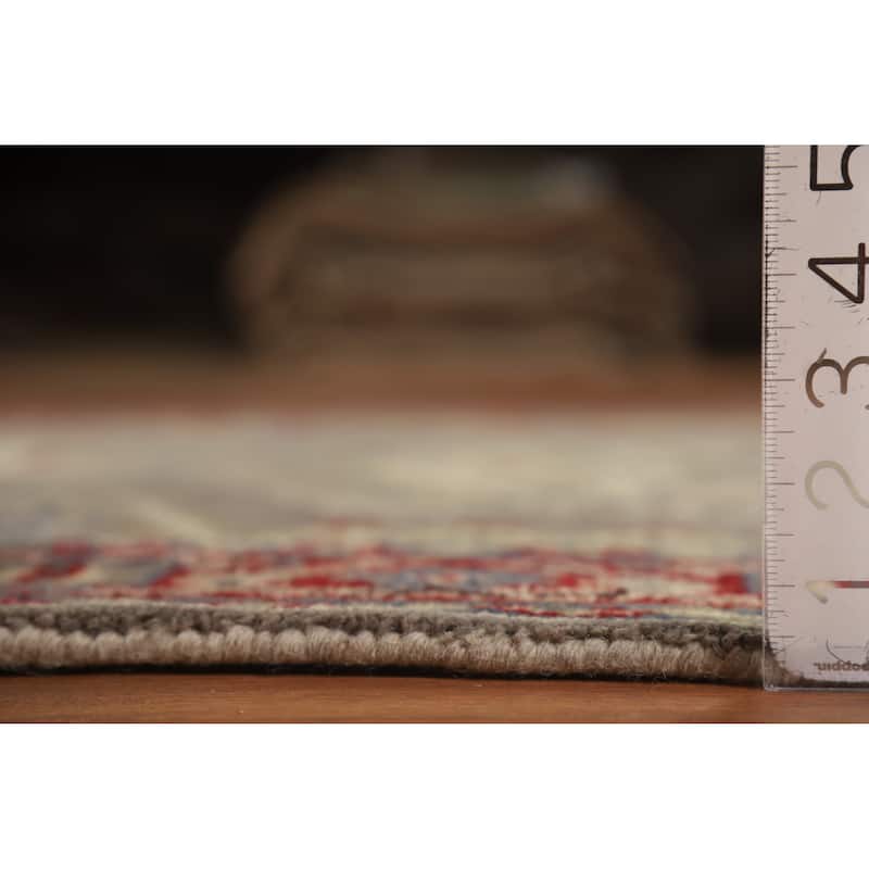 Hand Knotted Oriental 100% Wool Carpet Traditional Geometric Greys & Charcoal Heriz (serapi) Area Rug - 6' 0'' X 3' 11''