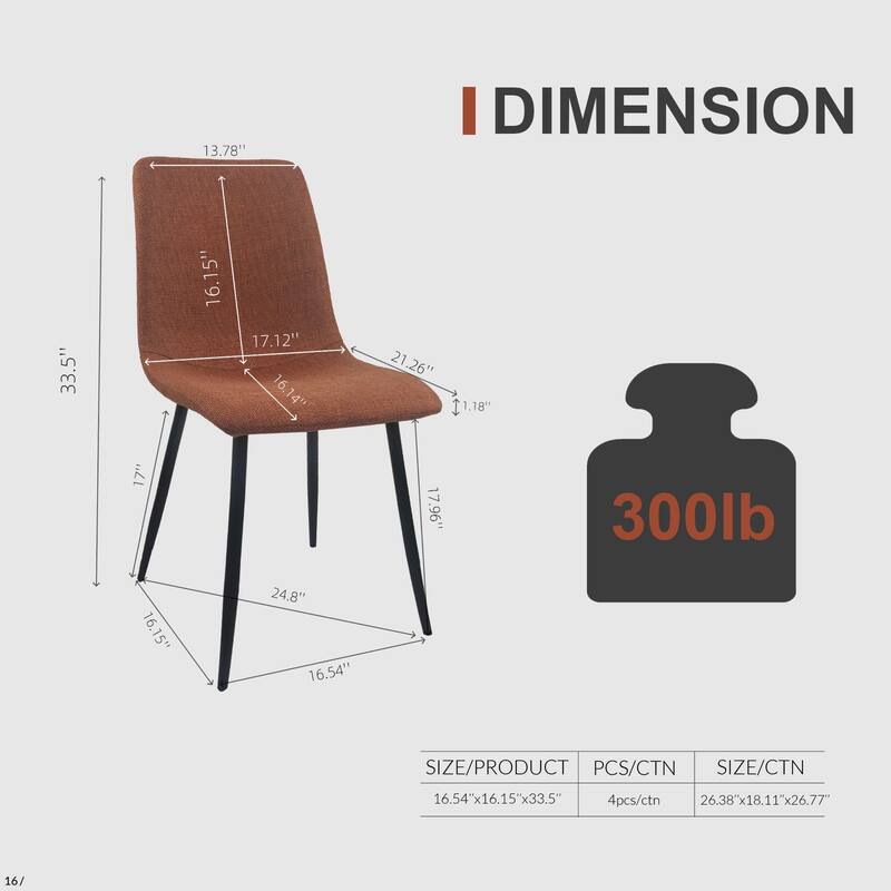 Dining Chairs Set of 4, Living Room Visitor Chairs, Brown Suedette Upholstered Accent Chairs, Kitchen Dining Room Chairs