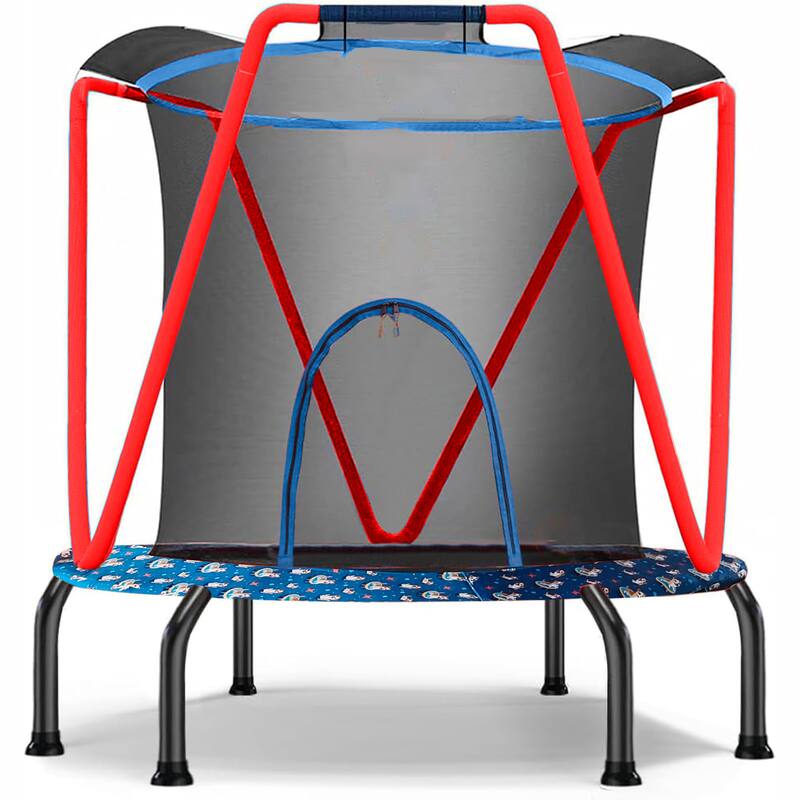 Toddler Trampoline - Heightened Net, No-Gap Design, Indoor Outdoor Use - Baby Blue - 66