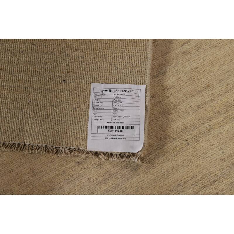 Modern Gabbeh Oriental Runner Rug Handmade Wool Carpet - 3'3"x 6'6"