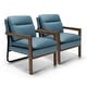 preview thumbnail 1 of 25, Costway Set of 2 Modern Accent Armchair Lounge Chair w/ Wood Legs & - 34.5'' x 26.5'' x 36'' Blue