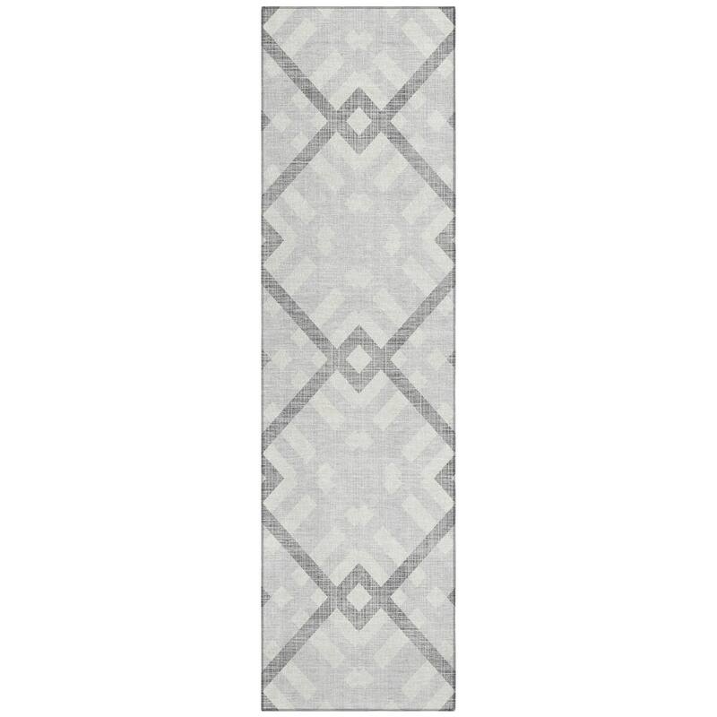 Machine Washable Indoor/ Outdoor Chantille Contemporary Trellis Rug