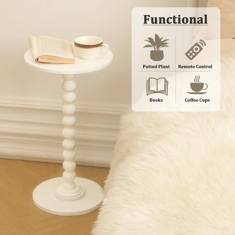 Round Side Table - 11.8"D x 11.8"W x 21.6"H