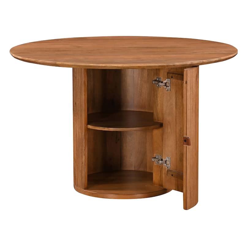 Margot 47 in. Wood Round Dining Table with Storage
