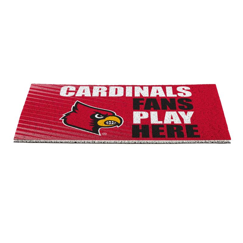 28 in. x 16 in. University of Louisville "Fans Play Here" PVC Door Mat