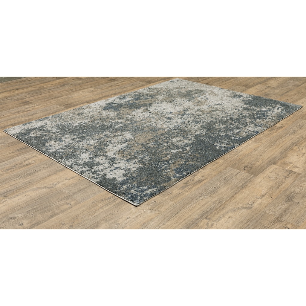 Anaheim Blue Beige Abstract Contemporary Casual Area Rug