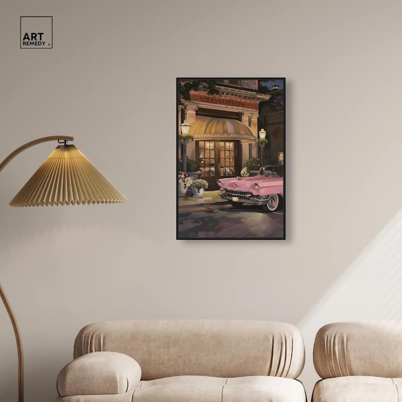 Classic Car Store Visit Canvas by Art Remedy
