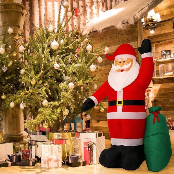 Shop Kinbor 8ft Giant Christmas Inflatable Santa With Gift Bag Lighted Blow Up Christmas Outdoor Yard Decoration Red On Sale Overstock 25494300