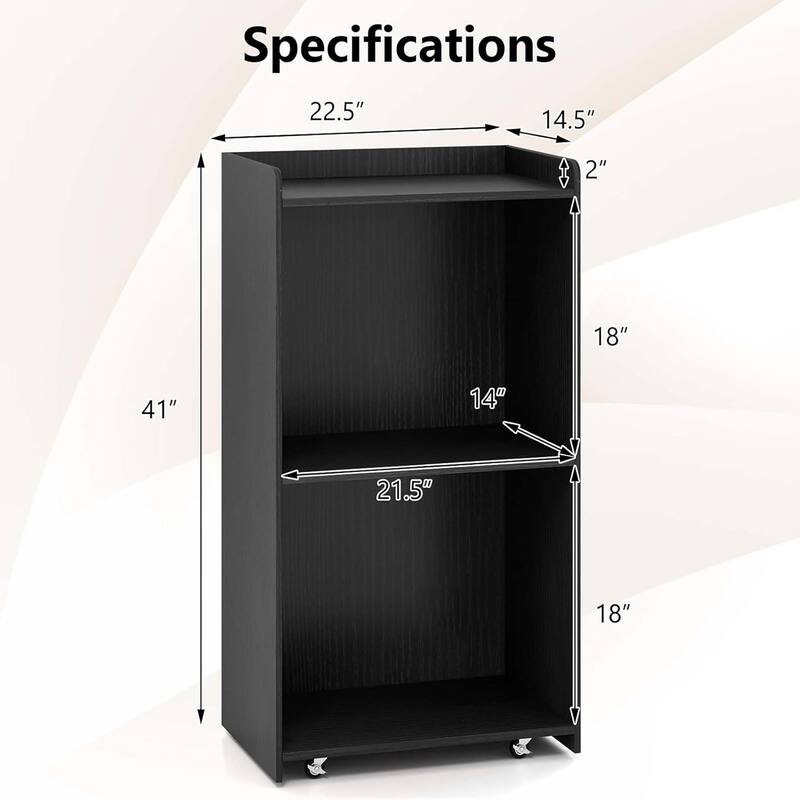 Rolling Podium Stand Mobile Lectern Stand w Lockable Wheels