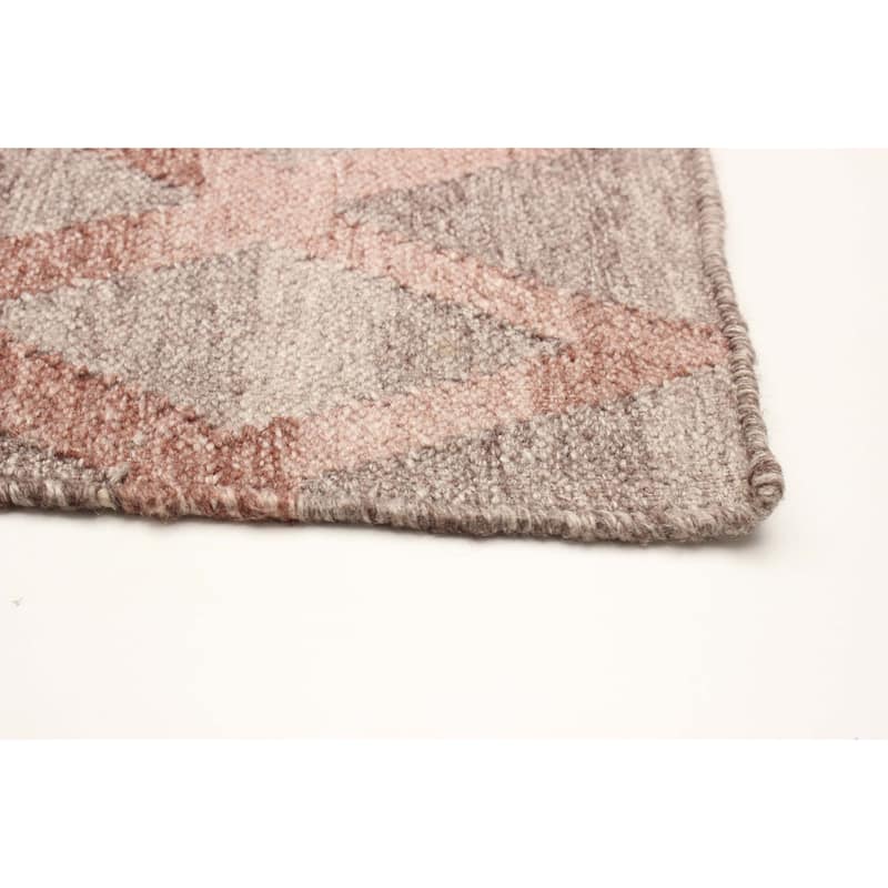 ECARPETGALLERY Flat-Weave Ankara FW Dark Coral Wool Kilim - 5'3 x 7'7
