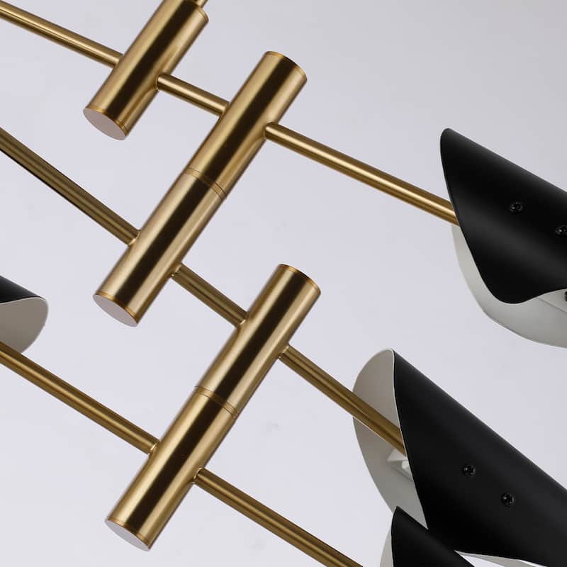 6-Light Modern Industrial Swing Black Sputnik Chandelier