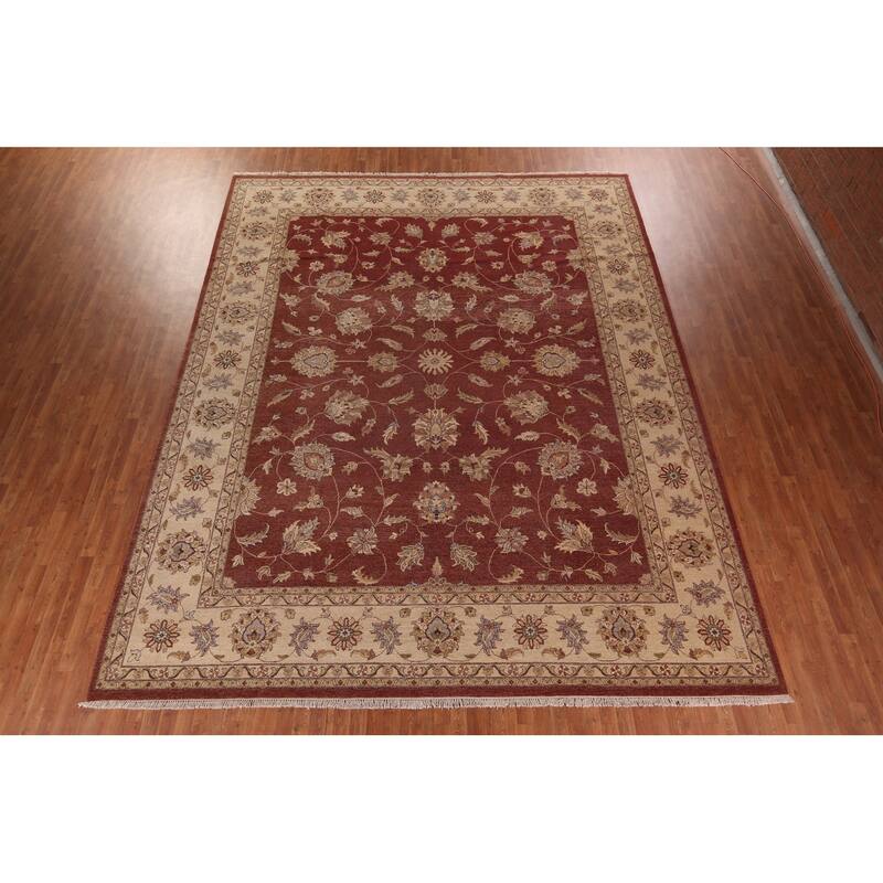 All-Over Floral Peshawar Oriental Large Area Rug Handmade Wool Carpet - 11'8" X 15'0"