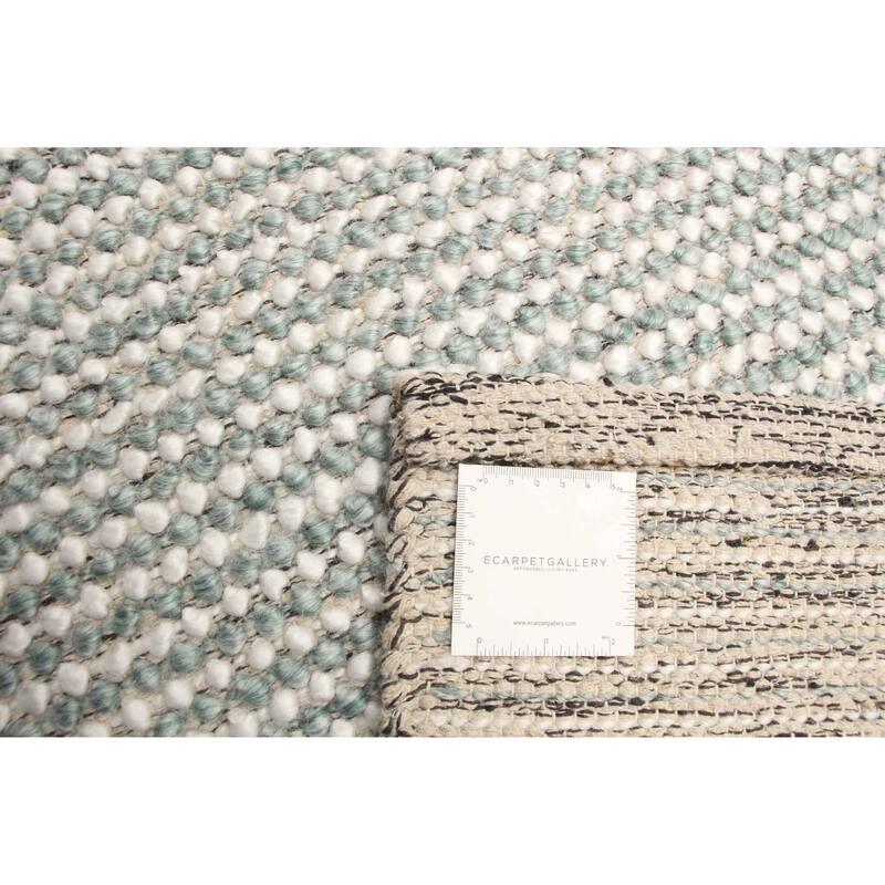ECARPETGALLERY Braid weave Sienna Teal Wool Rug - 5'0 x 8'1