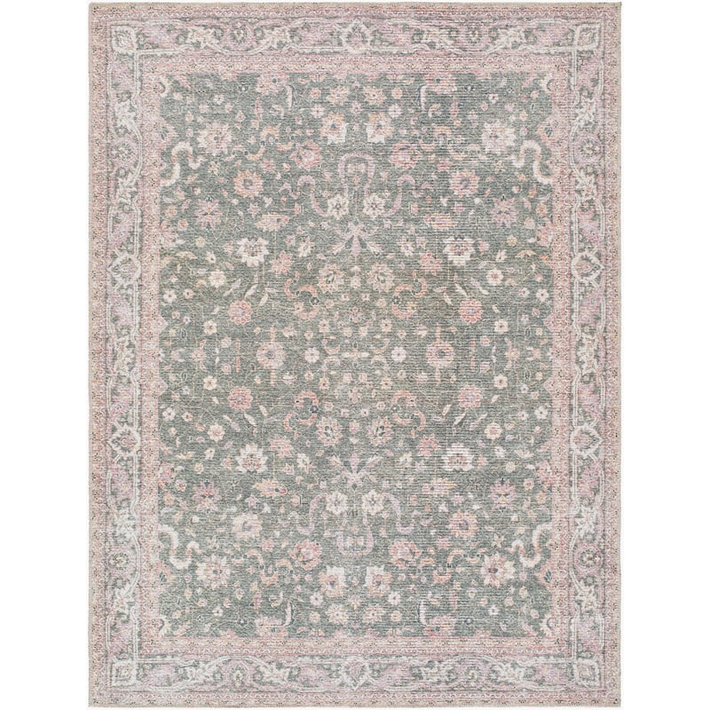 Livabliss Vinny Traditional Medallion Washable Area Rug