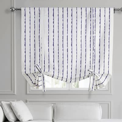 Exclusive Fabrics Sharkskin Printed Cotton Tie-Up Window Shade (1 Panel)