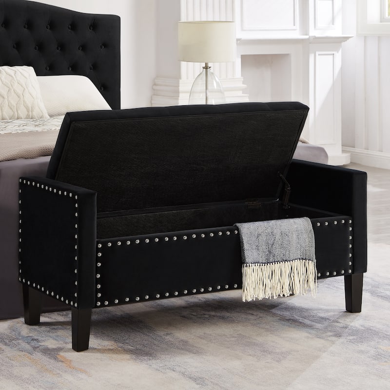 Entryway Living Room Soft Padded Seat with Armrest,Bed Bench