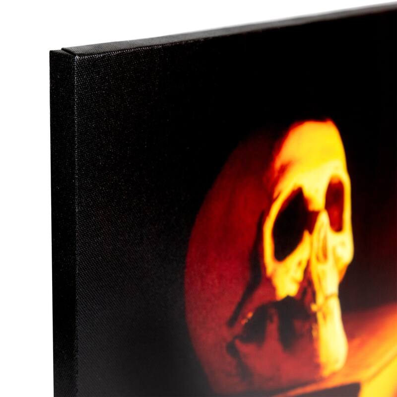 LED Skull by Flickering Clelight Halloween Canvas Wall Art 12"x15.75"