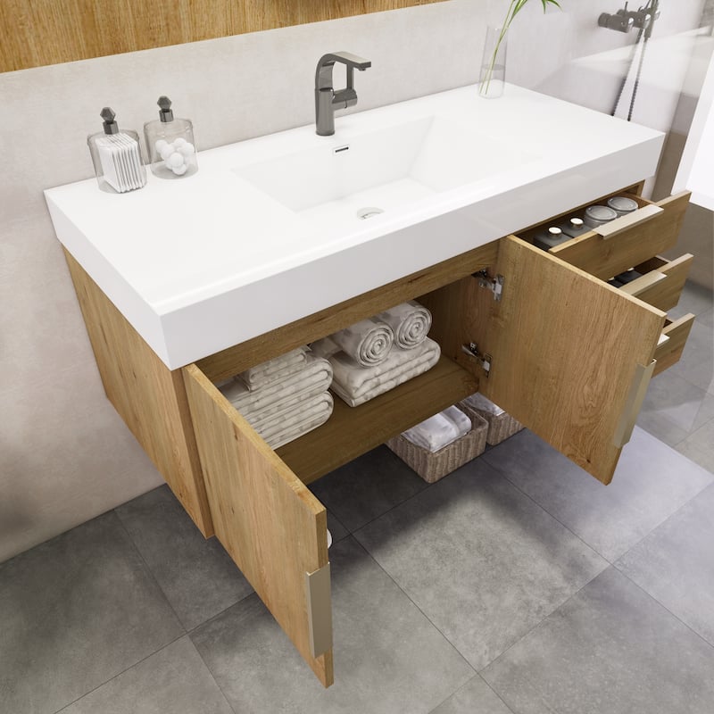Noble 48" Wall Mounting Vanity with Reinforced Acrylic Sink