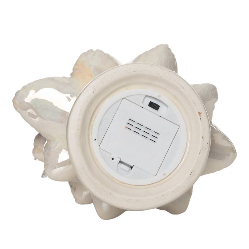 Transpac 13.6 in. White Holiday Tree with Pearlescent Glaze