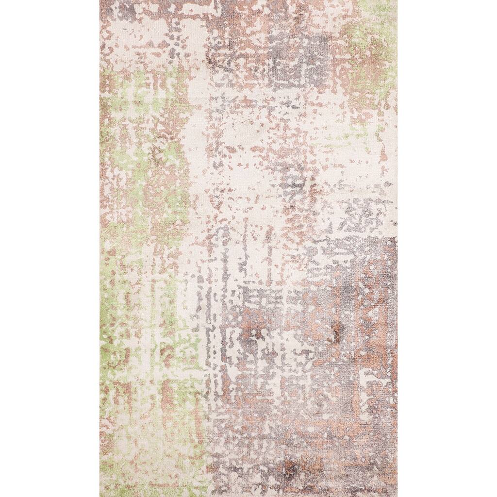 Contemporary Abstract Foyer Rug Handmade Wool Carpet - 2'10"x 4'11"