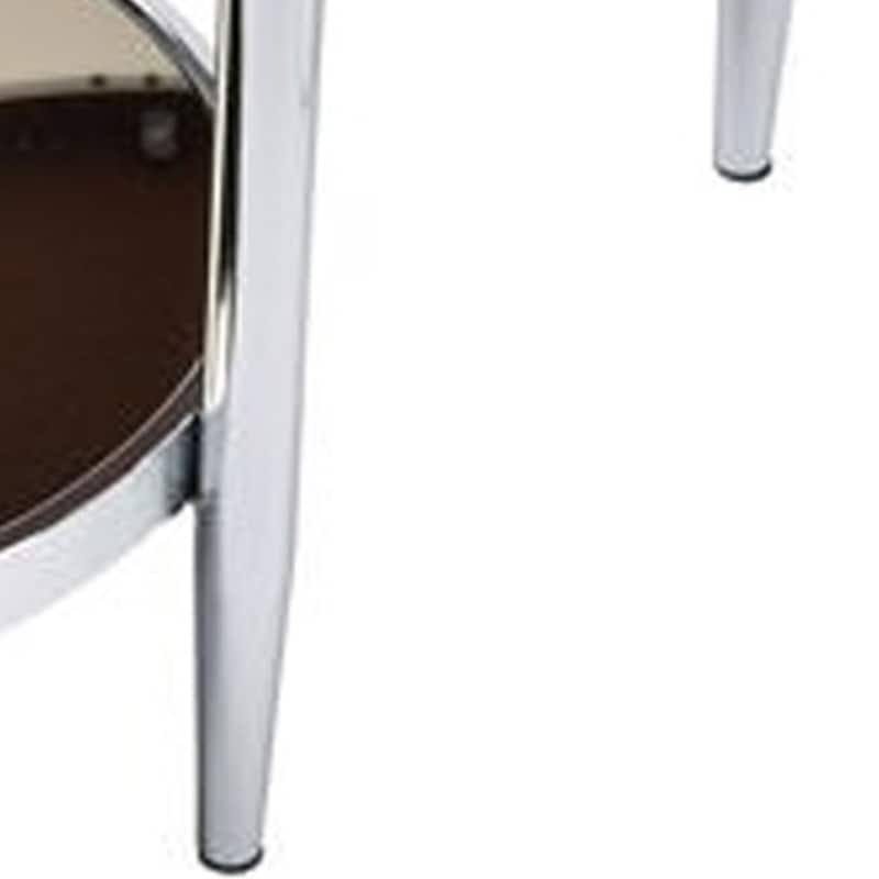 Twin Top Coffee Table with Tubular Rounded Legs, Silver